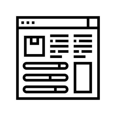 ürün bilgisi ve karakteristik çizgi vektör illüstrasyonu