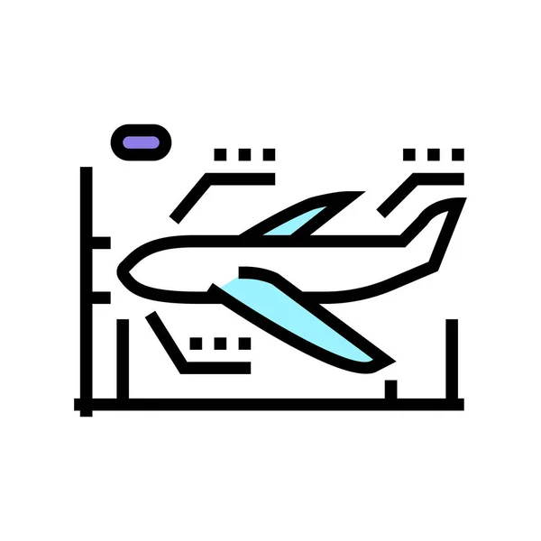 Aeroplano modellazione colore icona vettore illustrazione segno — Vettoriale Stock