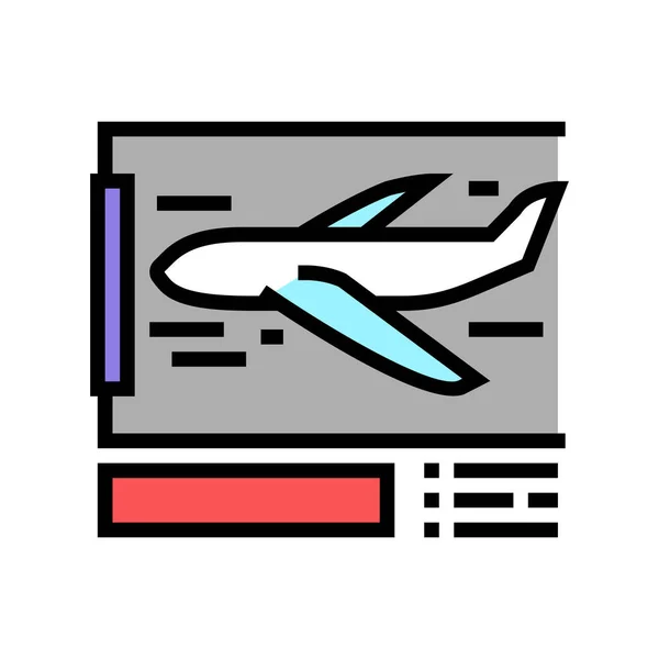 Illustrazione vettoriale dell'icona a colori del crash test aereo — Vettoriale Stock