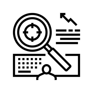 hedef pazar araştırma hattı ikon vektör illüstrasyonu