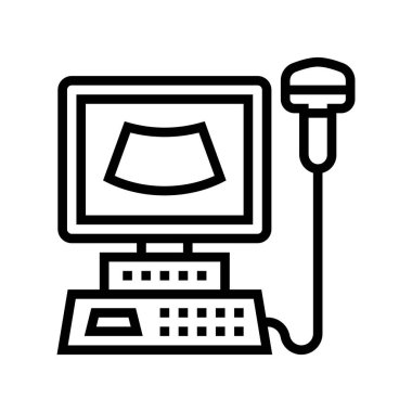 ultrason dijital makine çizgisi vektör çizimi