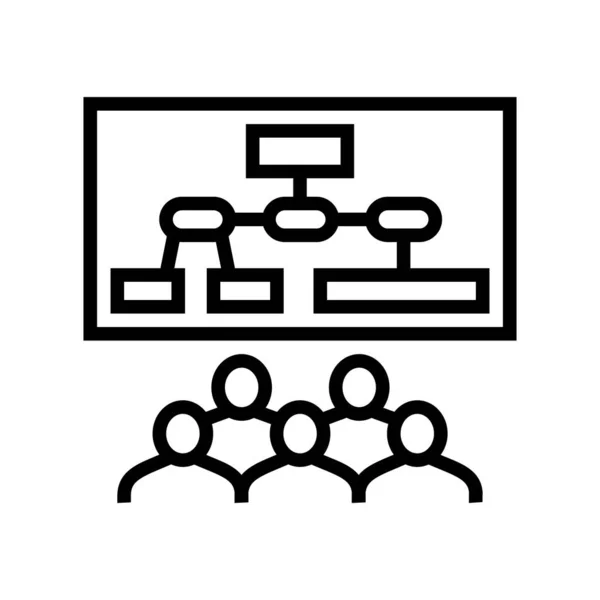 Treffen Marktforschung Linie Symbol Vektor Illustration — Stockvektor