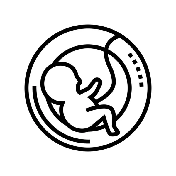 Gravidez embrião linha ícone vetor ilustração sinal —  Vetores de Stock