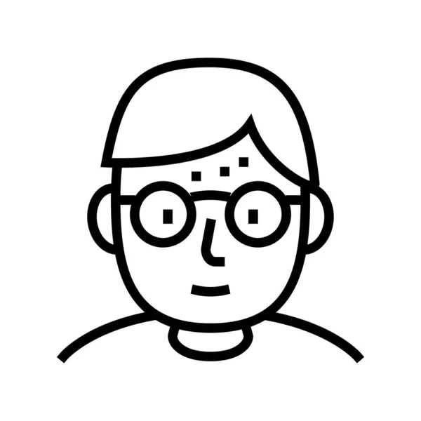 Geek línea humana icono vector signo de ilustración — Vector de stock