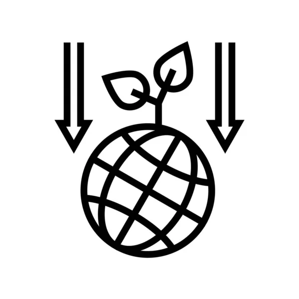 Environnement détérioration ligne icône vectoriel illustration signe — Image vectorielle