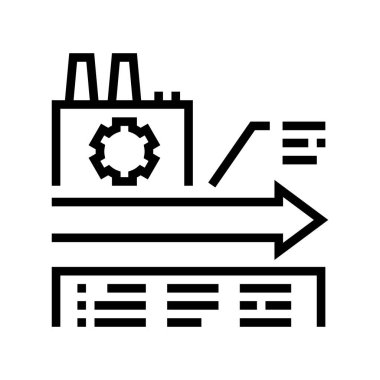 Doğrusal ekonomi çizgisi ikon vektör illüstrasyonu üretiliyor