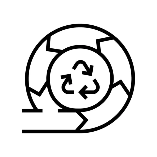 Recycling und Kreislaufwirtschaft Icon Vector Illustration — Stockvektor