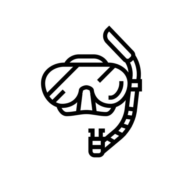 Μάσκα και εικονίδιο snokler γραμμή διάνυσμα εικονογράφηση — Διανυσματικό Αρχείο