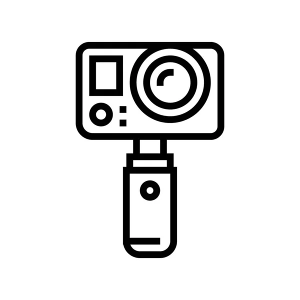 Cámara de vídeo subacuática línea icono vector ilustración — Vector de stock