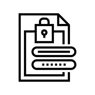 dosya parola satırı ikon vektör resimleme işareti