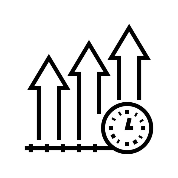 Büyüme üretkenlik çizgisi ikonu vektör illüstrasyon işareti — Stok Vektör
