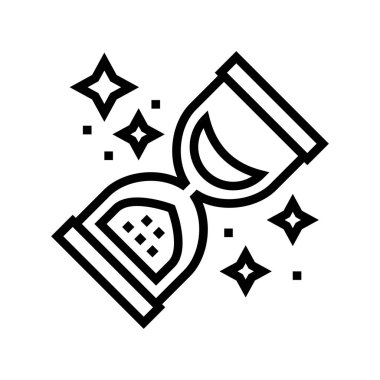 Retro kum saati çizgi simgesi vektör illüstrasyon işareti