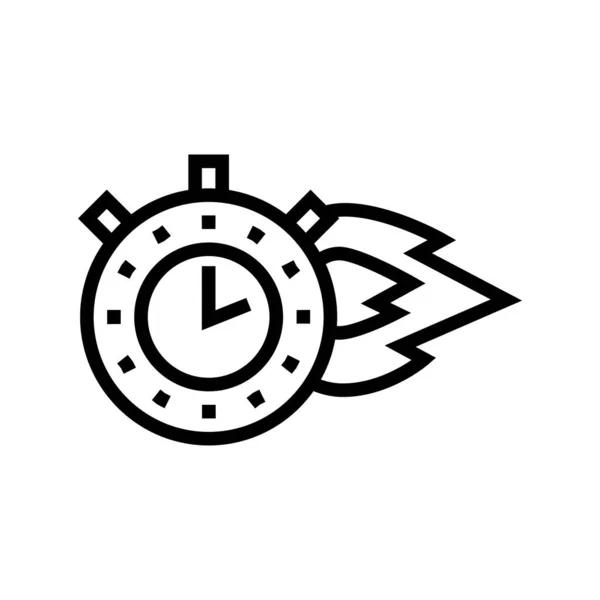 Brandtijd stopwatch lijn pictogram vector illustratie — Stockvector