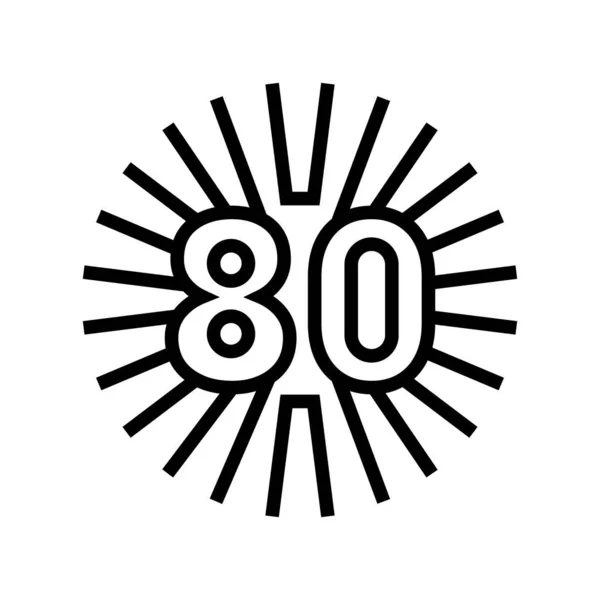 80 nostalgia línea icono vector signo de ilustración — Archivo Imágenes Vectoriales