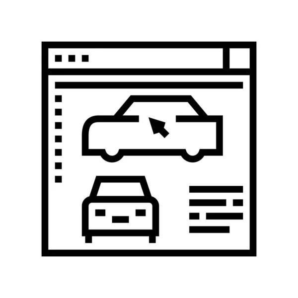 Auto modellering programma lijn pictogram vector illustratie — Stockvector