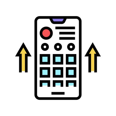 promosyon sosyal sayfa renk vektör illüstrasyonu