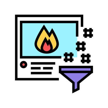 Resim rengi vektör illüstrasyonunu bulmak için filtreleme aracı