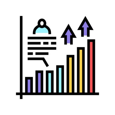 büyüme istatistikleri sosyal sayfa renk vektör illüstrasyonu