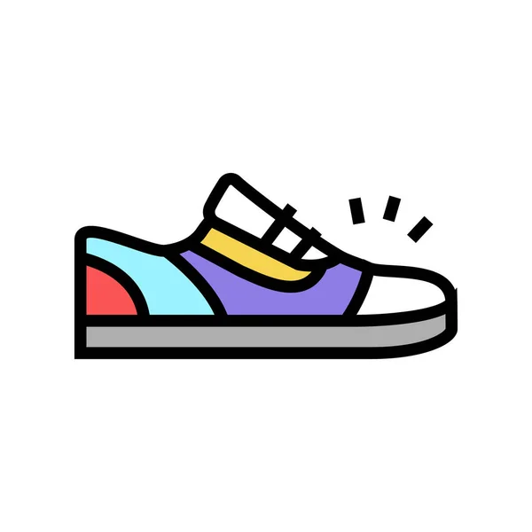 Sneaker shoes color icon vector sign illustration — Stock Vector