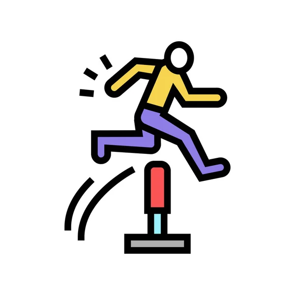 Köra och hoppa färg ikon vektor illustration — Stock vektor