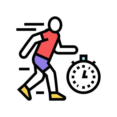 zaman renk ikonu vektör illüstrasyonunda çalıştır