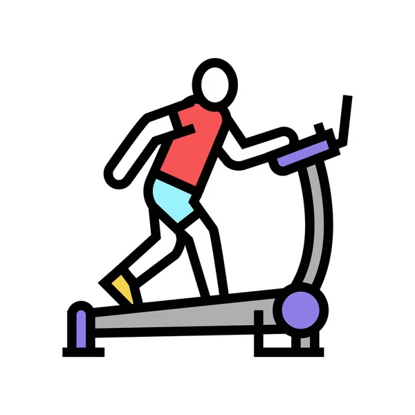 Laufband Sportgeräte Farbe Symbol Vektor Illustration — Stockvektor