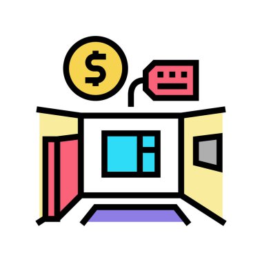 daire kiralama renk ikonu vektör illüstrasyon işareti