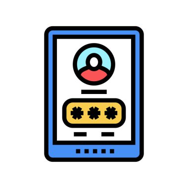 tablet parola renk vektör illüstrasyon işareti