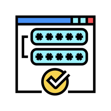 Erişim parolası kabul edilmiş renk vektör illüstrasyonu