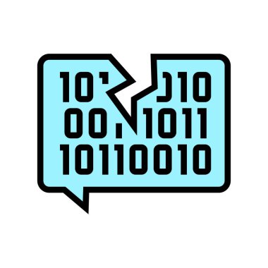 Hacklenen parola ikili kod renk vektör illüstrasyonu