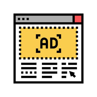 Web sitesi renk simgesi illüstrasyonunda reklam afişi