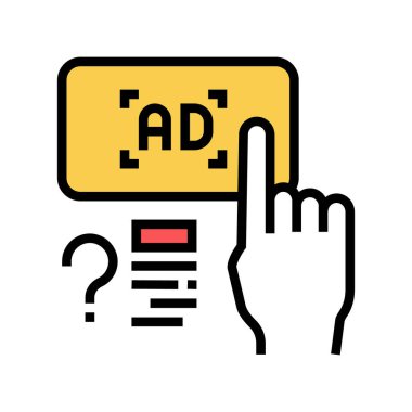 Reklam renk ikonu vektör illüstrasyon işaretini it