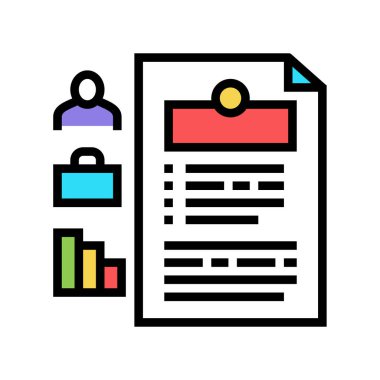 çalışan cv renk ikonu vektör illüstrasyon işareti