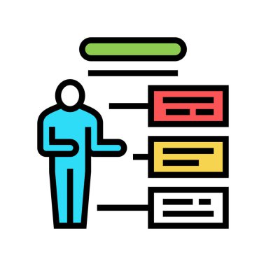 çalışan farklı özellikleri renk ikonu vektör illüstrasyonu