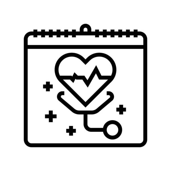 ( 영어 ) World health day line icon vector illustration — 스톡 벡터