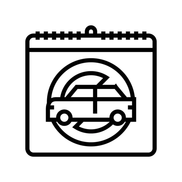 Illustration vectorielle d'icône de ligne de jour sans voiture du monde — Image vectorielle