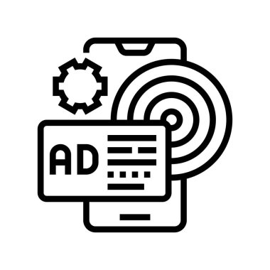 hedef reklam çizgisi simgesi vektör illüstrasyon işareti