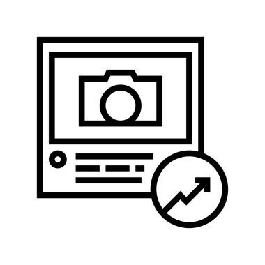 büyüme görünümleri fotoğraf çizgisi vektör illüstrasyonu