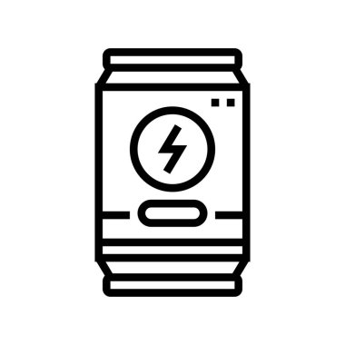 Enerji içeceği çizgisi ikonu vektör illüstrasyon işareti