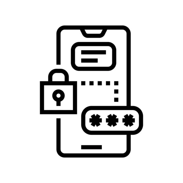 Smartphone password line icon vector illustration sign — Stock Vector