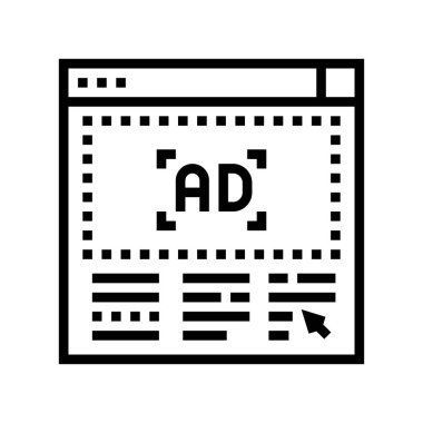 Web sitesi satırı ikon vektör illüstrasyonunda reklam afişi