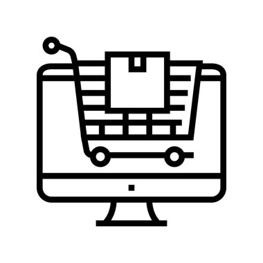 çevrimiçi satır simgesi vektör illüstrasyon işareti