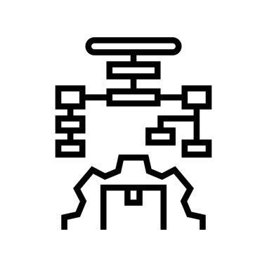 dağıtım süreci çalışma süreci simgesi vektör çizimi