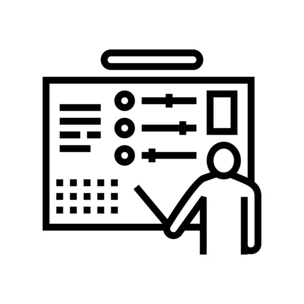 Mens vertegenwoordigen cv lijn pictogram vector illustratie — Stockvector