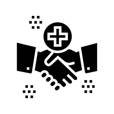 Tokalaşma teşekkürler glyph ikon vektör çizimi