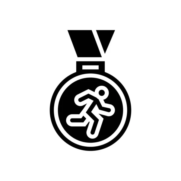 Medaillengewinner vergeben Glyphen-Symbol-Vektor-Illustration — Stockvektor