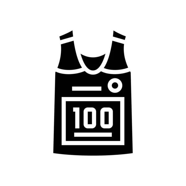 Runner t-shirt glyph icon vector illustration sign — 스톡 벡터