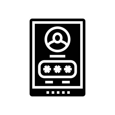 tablet parola simgesi vektör illüstrasyon işareti