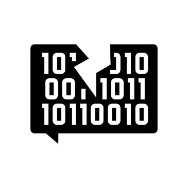 Hacklenen parola ikili kod sembolü vektör illüstrasyonuName