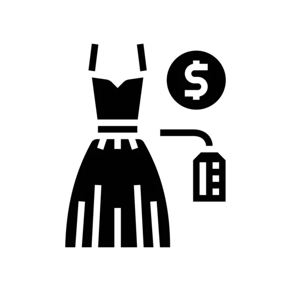 Wedding dress rental glyph icon vector illustration — Stock Vector